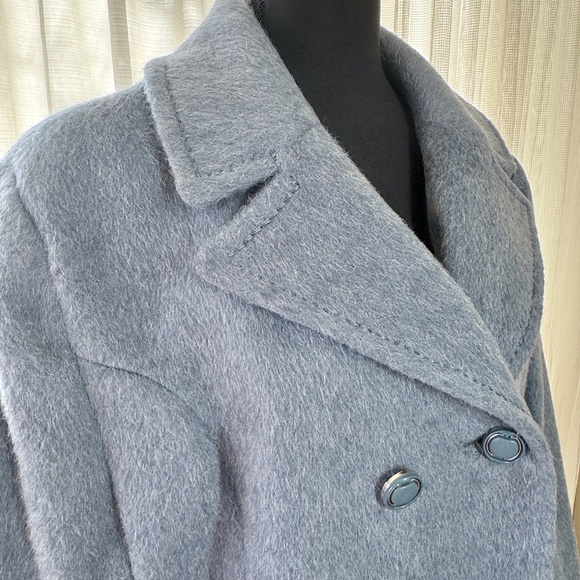 Vintage 80s coat, blueish lavender grey, Sears mohair, wool blend, 12/14 (L/XL) - Picture 10 of 15